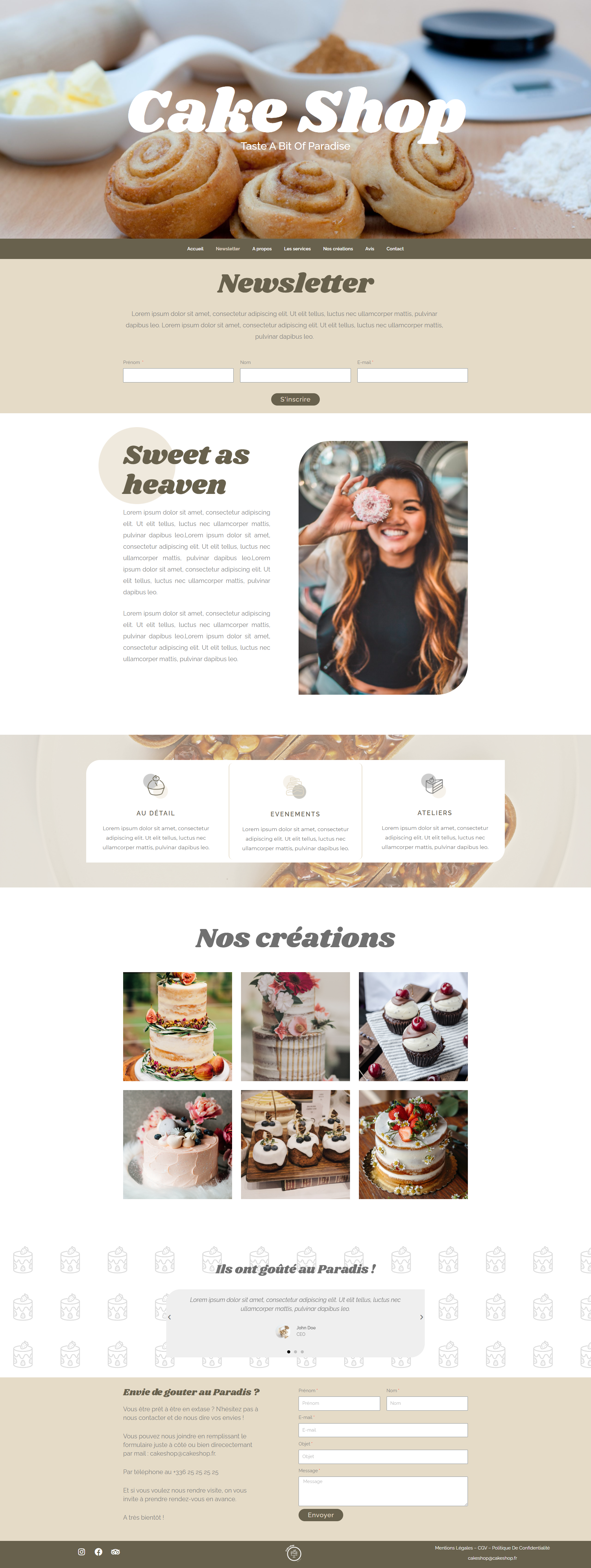Portfolio Site internet Cake Shop