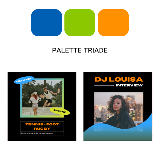 Palette de couleurs triade
